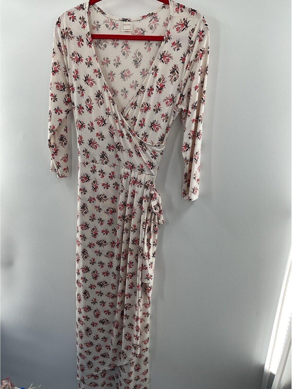 Hershe Women’s dress women’s extra-large maxi floral Wrap style 013